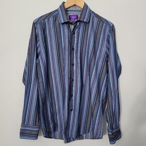 Tallia Men's 100% Cotton Striped Button Down Shirt
